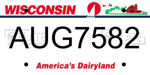 AUG7582 Wisconsin License Plate