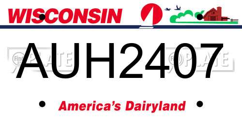 AUH2407 Wisconsin License Plate