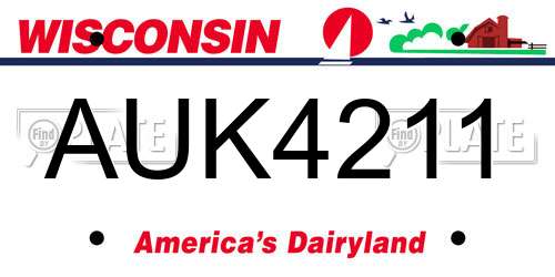 AUK4211 Wisconsin License Plate