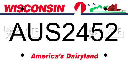 AUS2452 Wisconsin License Plate