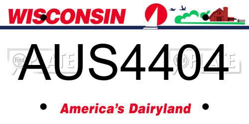 AUS4404 Wisconsin License Plate
