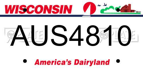 AUS4810 Wisconsin License Plate