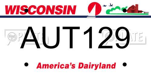 AUT129 Wisconsin License Plate