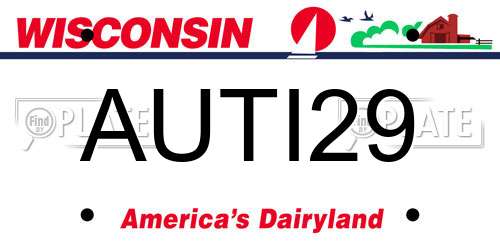 AUTI29 Wisconsin License Plate