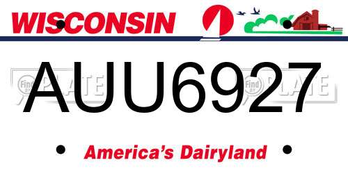 AUU6927 Wisconsin License Plate