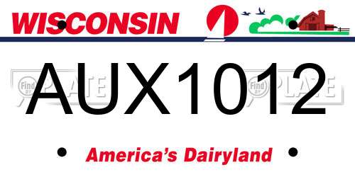 AUX1012 Wisconsin License Plate