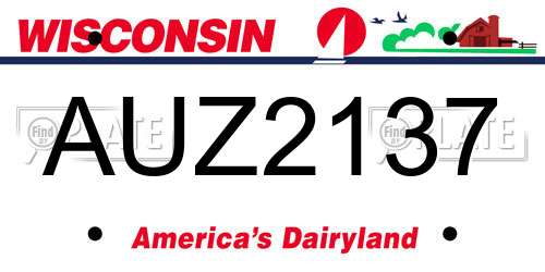 AUZ2137 Wisconsin License Plate