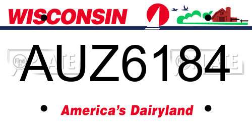 AUZ6184 Wisconsin License Plate
