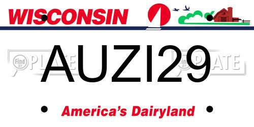 AUZI29 Wisconsin License Plate