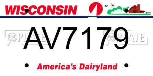 AV7179 Wisconsin License Plate
