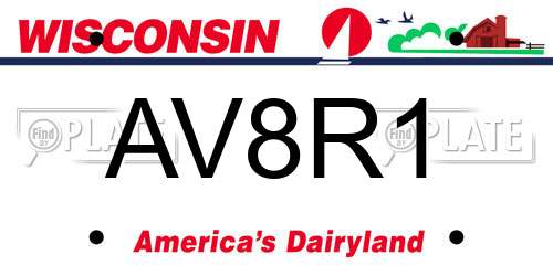 AV8R1 Wisconsin License Plate