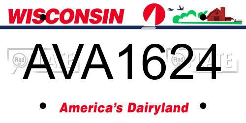 AVA1624 Wisconsin License Plate