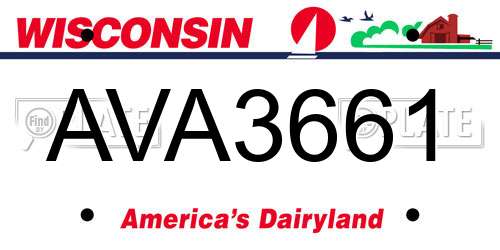 AVA3661 Wisconsin License Plate