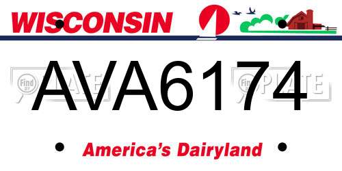 AVA6174 Wisconsin License Plate