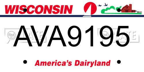 AVA9195 Wisconsin License Plate