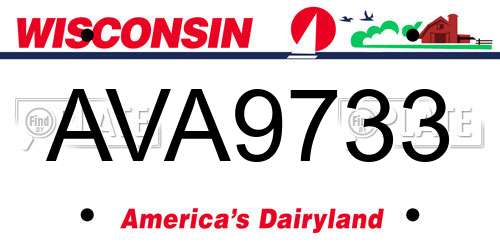 AVA9733 Wisconsin License Plate