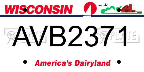 AVB2371 Wisconsin License Plate
