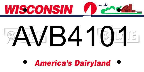 AVB4101 Wisconsin License Plate