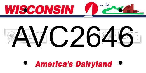 AVC2646 Wisconsin License Plate