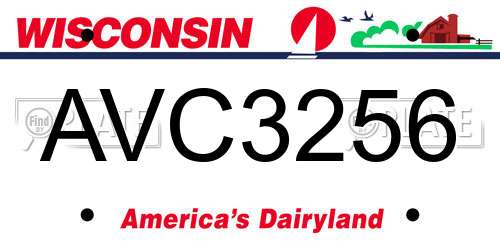 AVC3256 Wisconsin License Plate