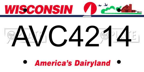 AVC4214 Wisconsin License Plate
