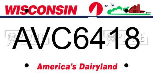AVC6418 Wisconsin License Plate
