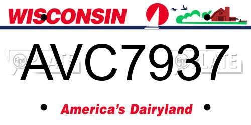 AVC7937 Wisconsin License Plate