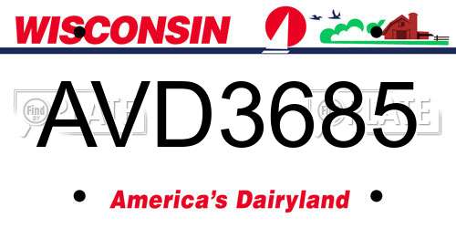 AVD3685 Wisconsin License Plate