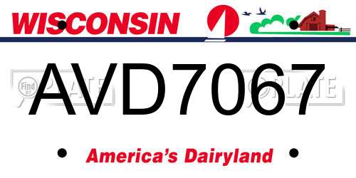 AVD7067 Wisconsin License Plate