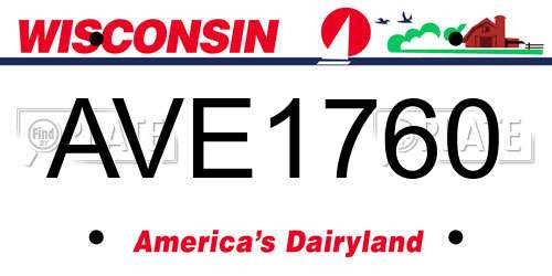 AVE1760 Wisconsin License Plate