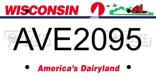 AVE2095 Wisconsin License Plate