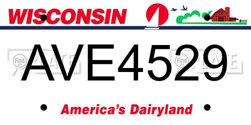 AVE4529 Wisconsin License Plate