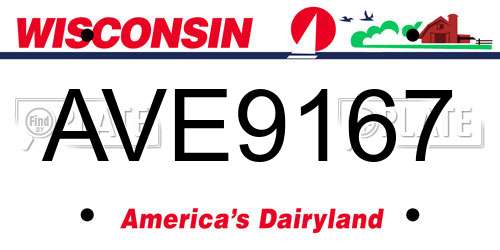AVE9167 Wisconsin License Plate