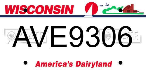 AVE9306 Wisconsin License Plate