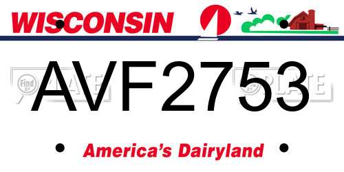 AVF2753 Wisconsin License Plate