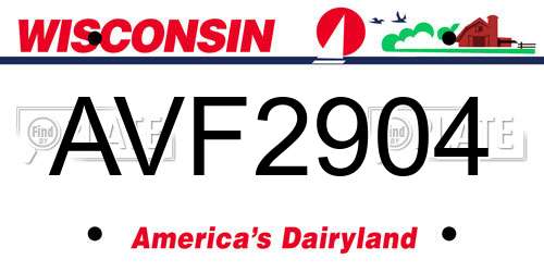 AVF2904 Wisconsin License Plate