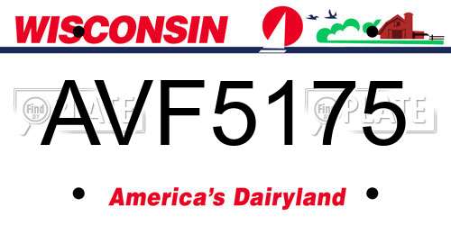 AVF5175 Wisconsin License Plate