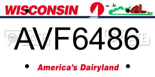 AVF6486 Wisconsin License Plate
