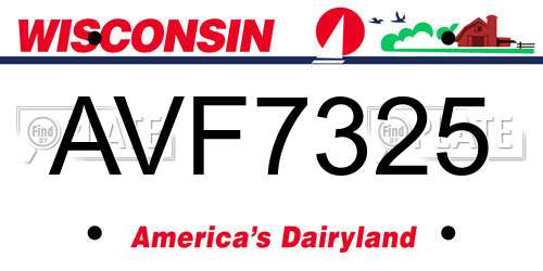 AVF7325 Wisconsin License Plate