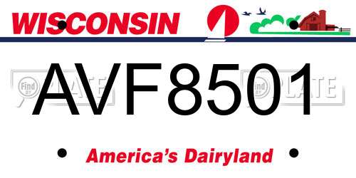 AVF8501 Wisconsin License Plate