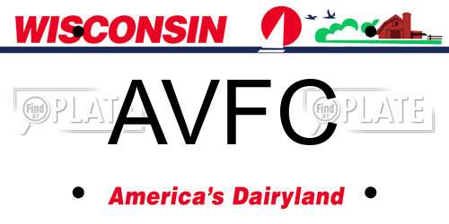 AVFC Wisconsin License Plate