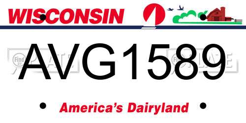 AVG1589 Wisconsin License Plate
