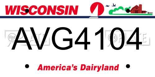 AVG4104 Wisconsin License Plate