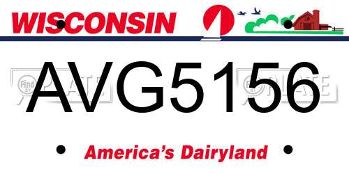 AVG5156 Wisconsin License Plate