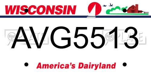 AVG5513 Wisconsin License Plate