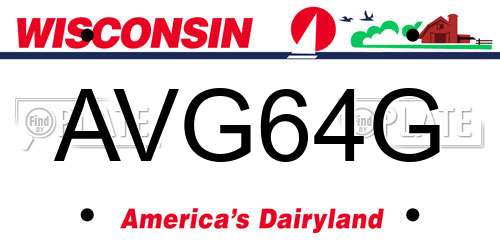 AVG64G Wisconsin License Plate
