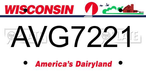 AVG7221 Wisconsin License Plate