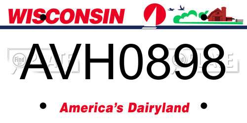 AVH0898 Wisconsin License Plate