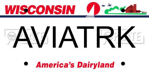 AVIATRK Wisconsin License Plate