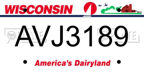 AVJ3189 Wisconsin License Plate